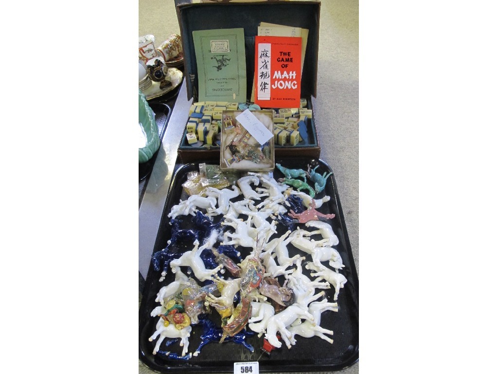 Appraisal: Quantity of Chinese figures of horses with a Mahjong set