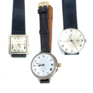 Appraisal: Wristwatches Includ Roger Tallon for LIP Trio Of Roman Numeral