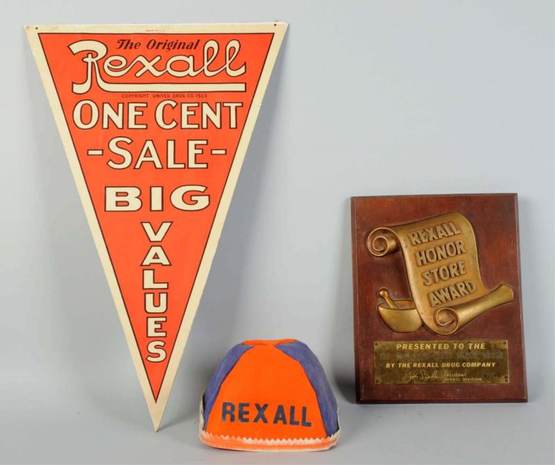 Appraisal: Lot Of Rexall Drug Store Items This lot includes a