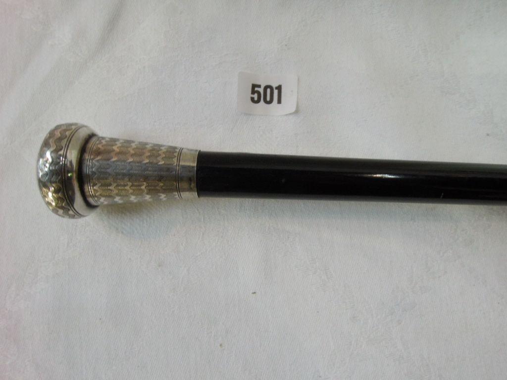 Appraisal: An gentleman's ebony cane with silver knop