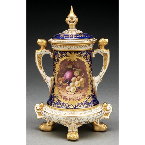 Appraisal: A Coalport ' ' vase and cover - painted by