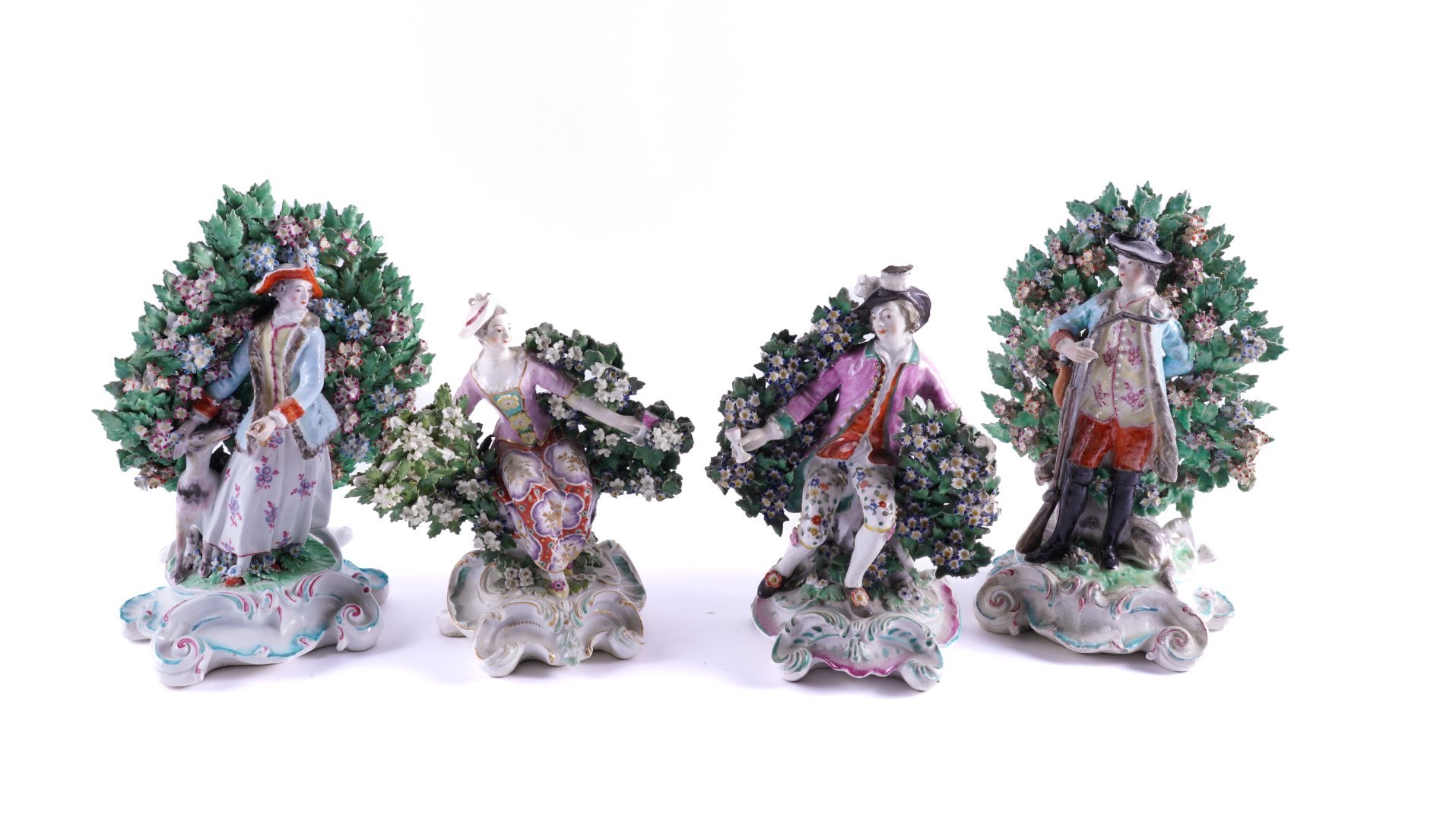 Appraisal: A PAIR OF DERBY PORCELAIN FIGURES OF A HUNSTMAN AND