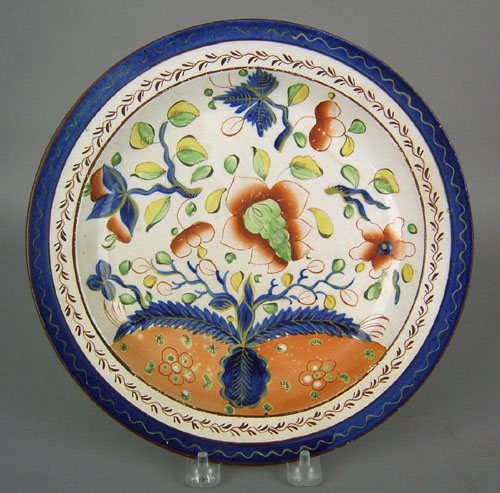 Appraisal: Gaudy Dutch plate th c in the dove pattern dia