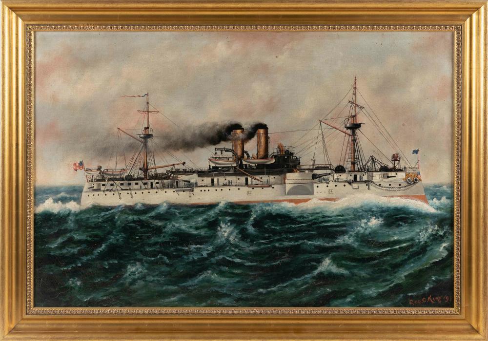 Appraisal: GEORGE C KING AMERICA LATE TH CENTURY U S WARSHIP