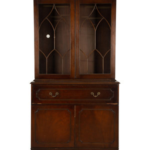 Appraisal: A Regency Style Mahogany Secretary Bookcase th th Century Height