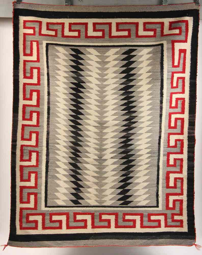 Appraisal: NAVAJO RUG - Two Grey Hills pattern Navajo wearing rug