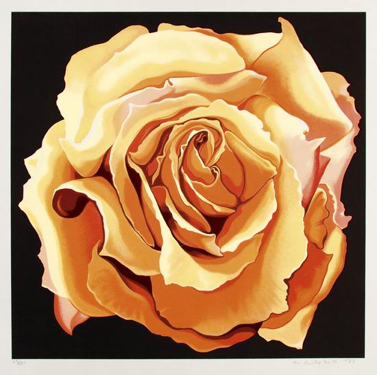 Appraisal: Lowell Nesbitt Yellow Rose Silkscreen printed in colors signed and