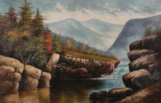 Appraisal: ATTRIBUTED TO CELESTE BRUFF NICHOLS American - LANDSCAPE WITH WATER