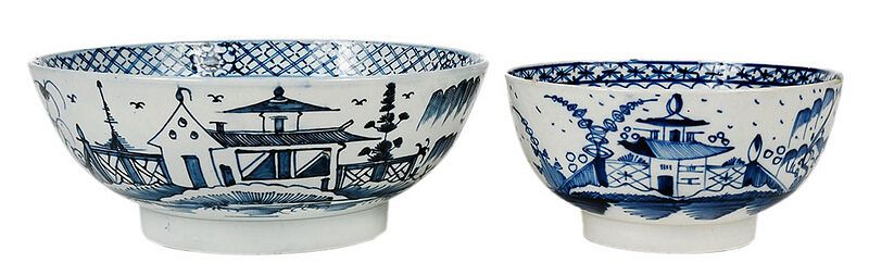 Appraisal: Two British Blue and White Pearlware Bowls th th century