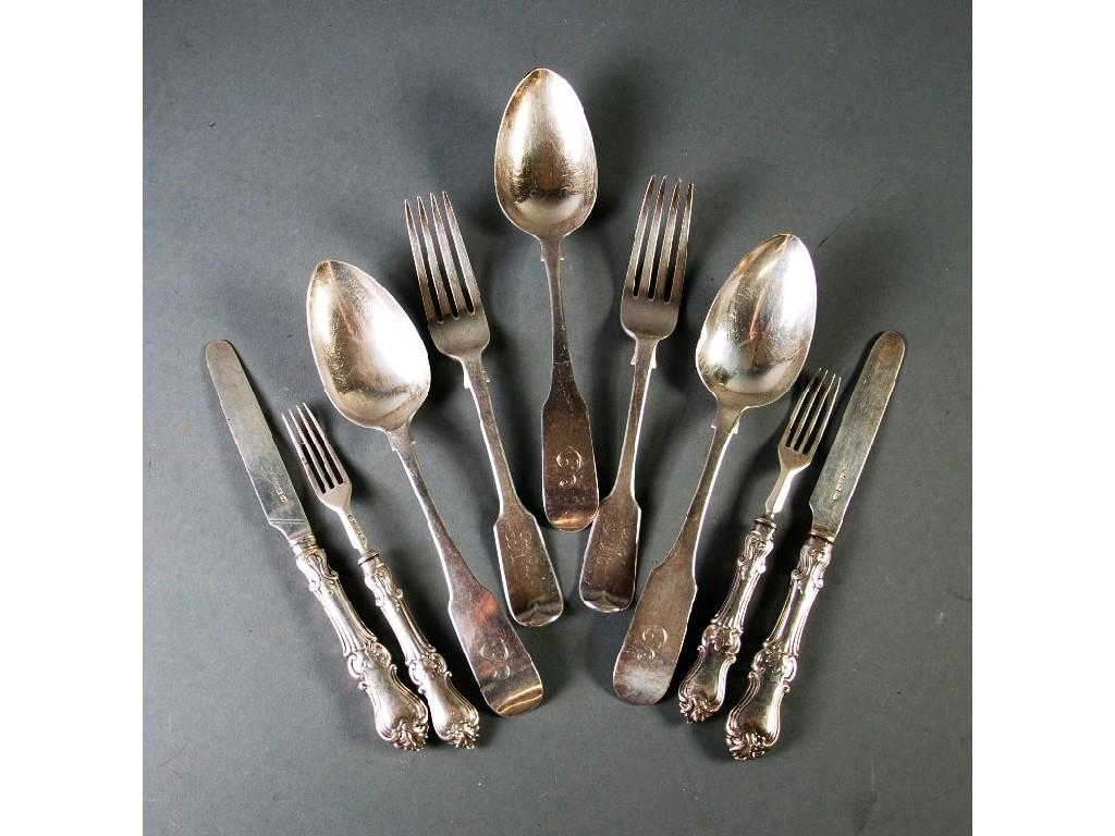 Appraisal: A SET OF FOUR GEORGE III IRISH SILVER FIDDLE PATTERN