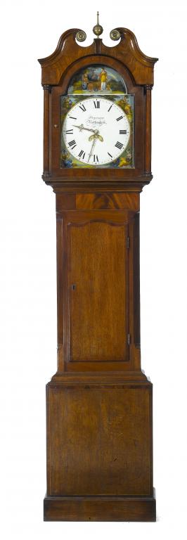 Appraisal: A VICTORIAN OAK LONGCASE CLOCK signed on the break-arched and