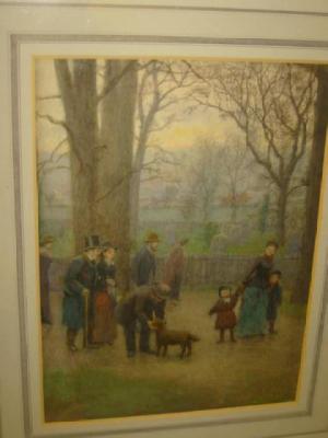 Appraisal: PHILIP NORMAN Walk from Church pastel signed and inscribed verso