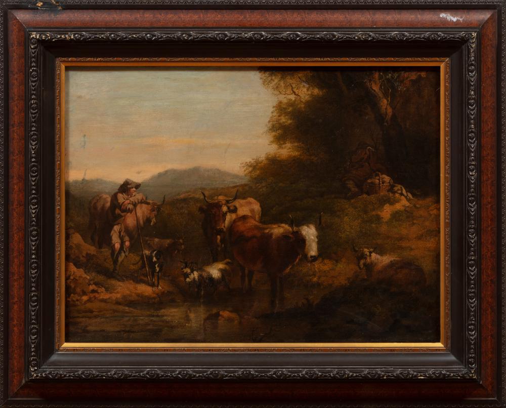 Appraisal: Willem Romeyn Dutch - Landscape with a Peasant Goats and