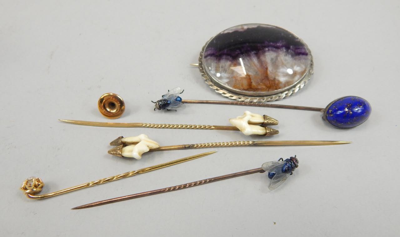 Appraisal: Various jewellery and effects to include a stick pin cm