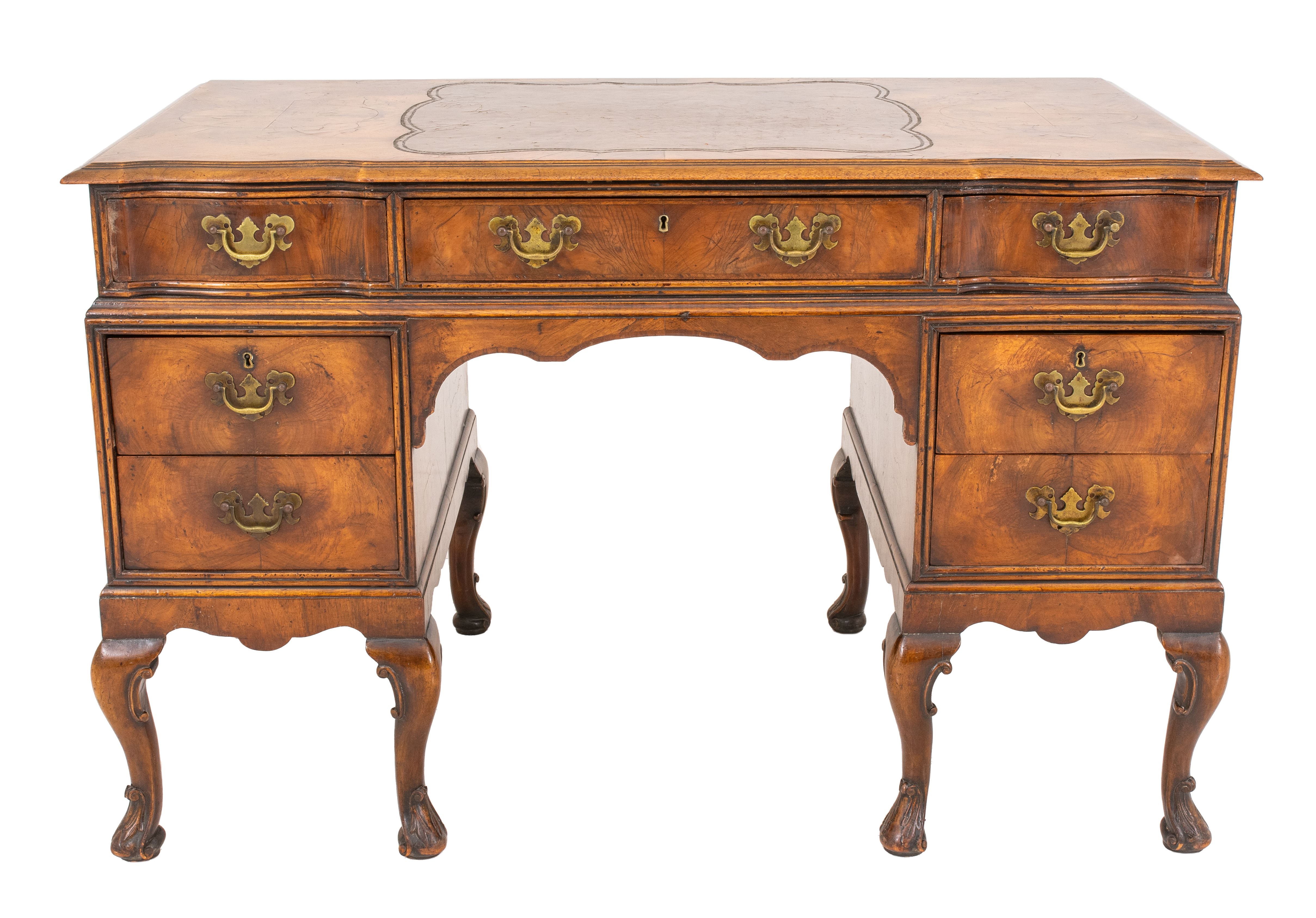 Appraisal: QUEEN ANNE STYLE WOODEN WRITING DESK Queen Anne style hardwood