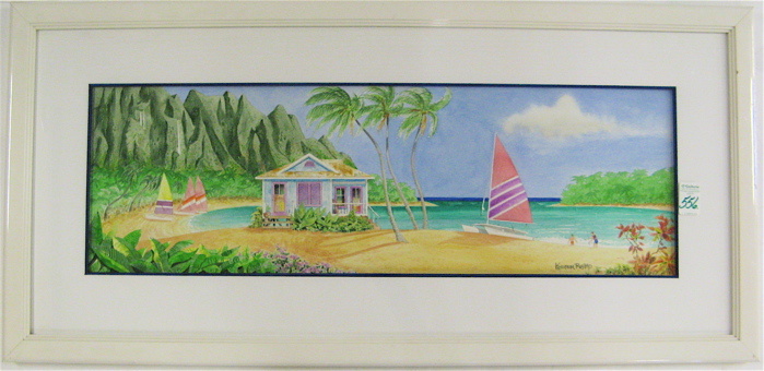 Appraisal: KEMPER ROSTAD WATERCOLOR ON PAPER Wilsonville Oregon th century Tahitian