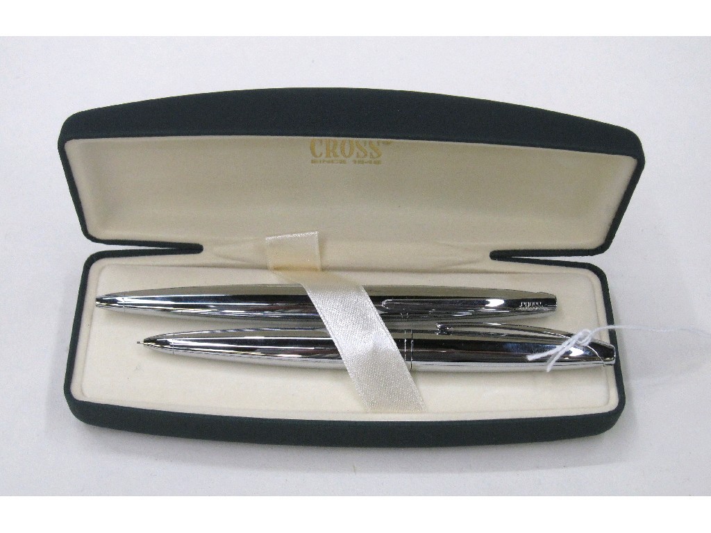 Appraisal: Cased cross ballpoint pen and pencil set