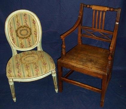 Appraisal: An early th Century provincial open armchair and a Louis