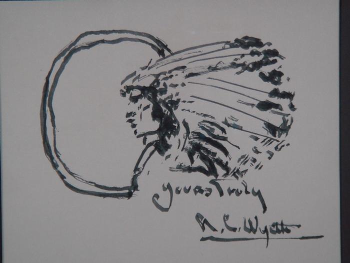 Appraisal: Newell Convers Wyeth American - ink on paper profile head