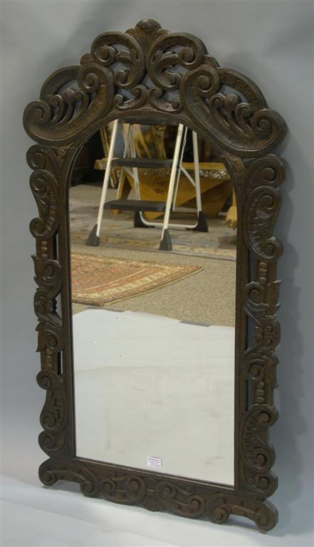 Appraisal: BAROQUE STYLE CARVED MIRROR h w in