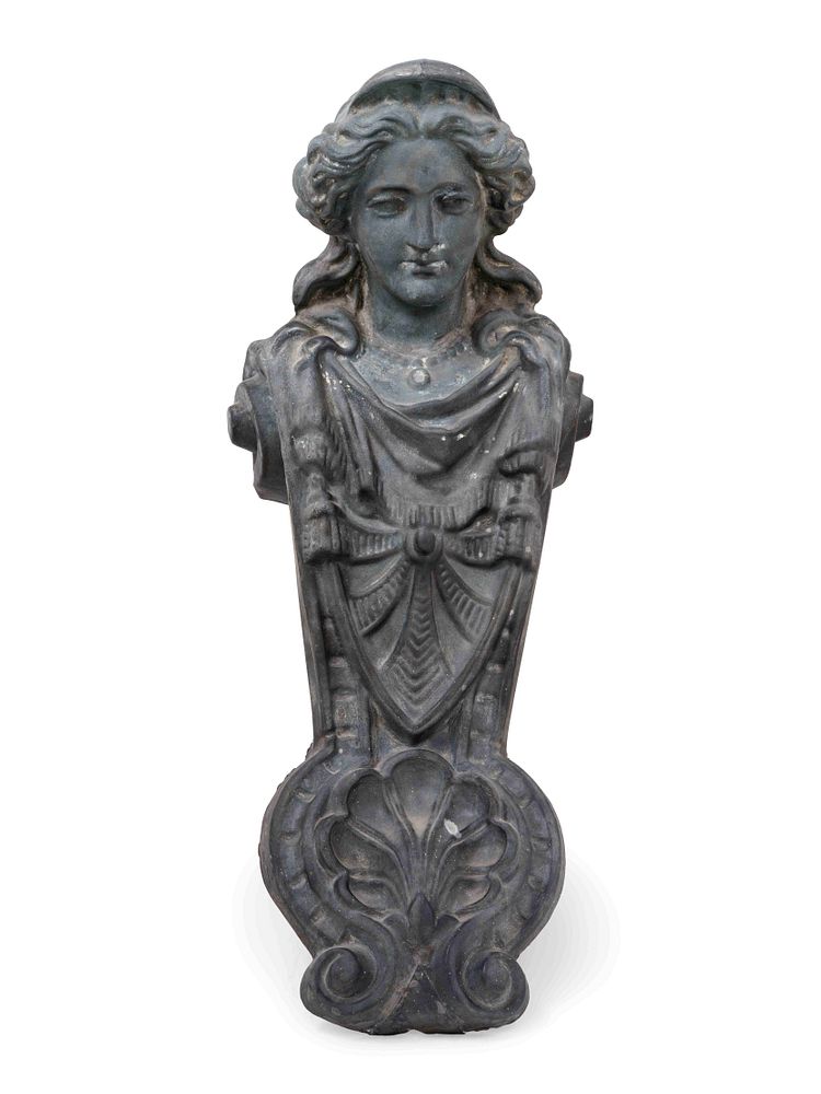 Appraisal: A French Molded Copper Caryatid Figure A French Molded Copper