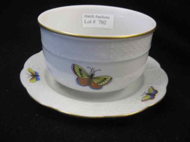 Appraisal: Herend Porcelain ''Rothschild'' Bowlwith attached underplate '' diameter excellent