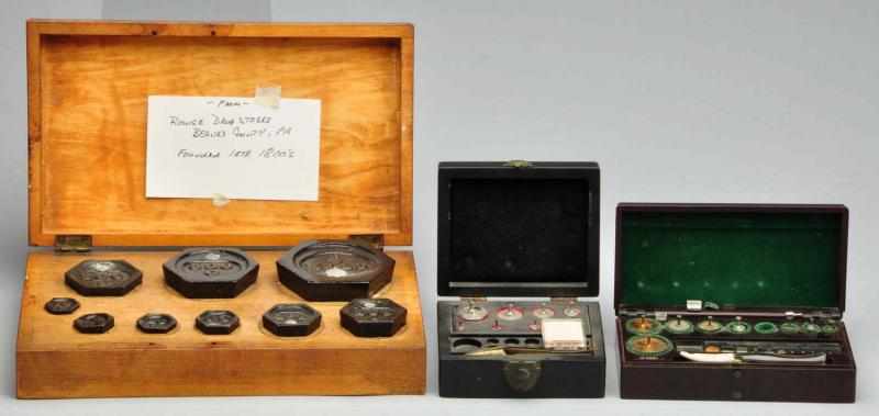 Appraisal: Lot of Apothecary Weight Sets in Boxes Description Circa to