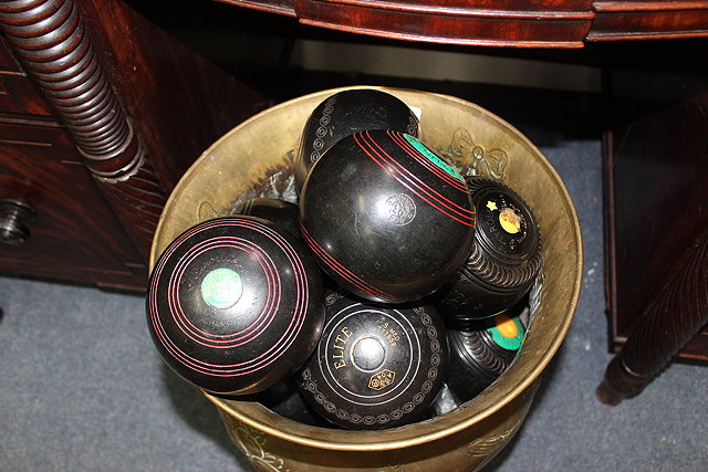 Appraisal: A SET OF FOUR HENSELITE BOWLING WOODS and two further