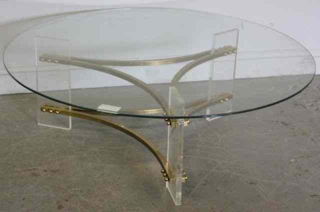 Appraisal: Glass Top Midcentury Coffee Table From a Scarsdale NY estate