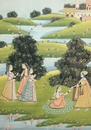 Appraisal: Indian School Early th Century- Young women in garden by