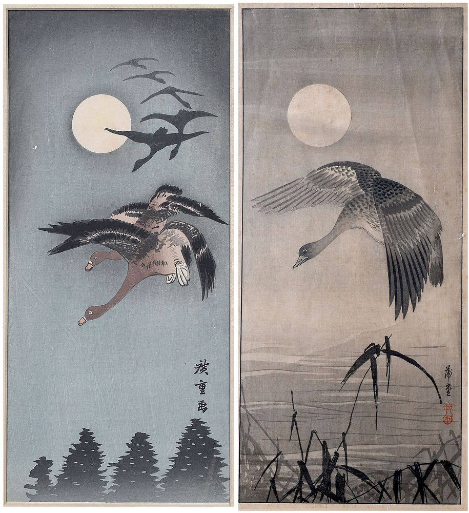 Appraisal: Two Japanese Woodblock Prints th century Utagawa Hiroshige Japanese -