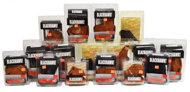 Appraisal: lot of New packaged Blackhawk leather pistol holsters including right