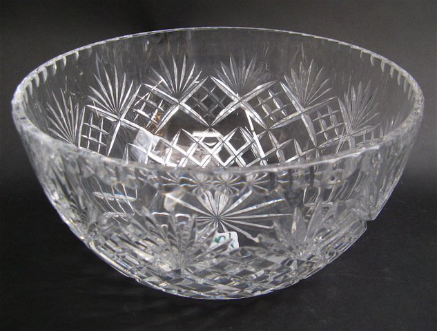 Appraisal: CLEAR CUT GLASS GOBLET SET CENTERPIECE BOWL pieces The set