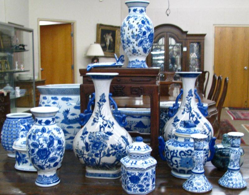 Appraisal: Large Group of Contemporary Oriental Blue and White Porcelain