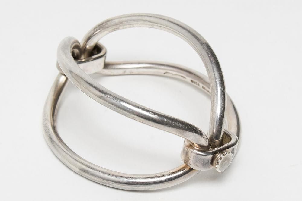 Appraisal: Vintage Hans Hansen Sterling Silver Cuff Bracelet Vintage Danish Mid-Century