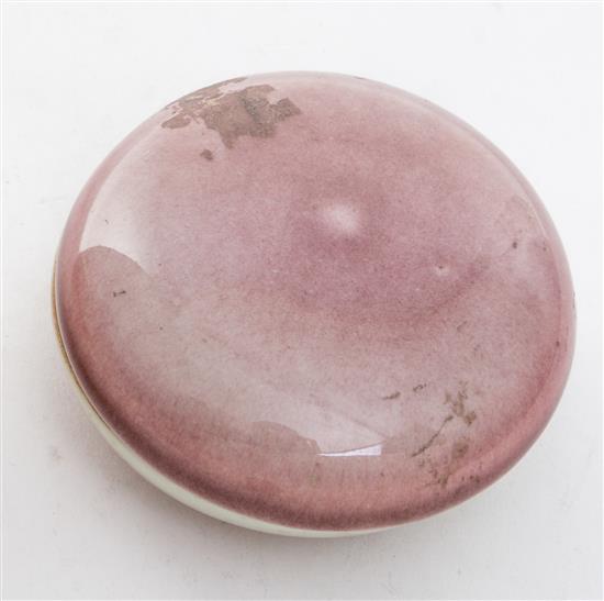 Appraisal: Sale Lot A Peach-Bloom Glazed Circular Box and Cover with