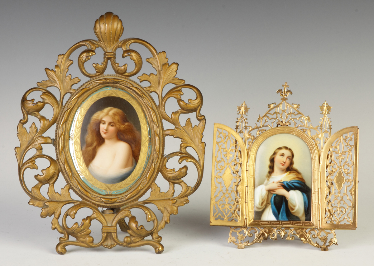 Appraisal: Painting on Porcelain of a Young Lady th cent Sgn