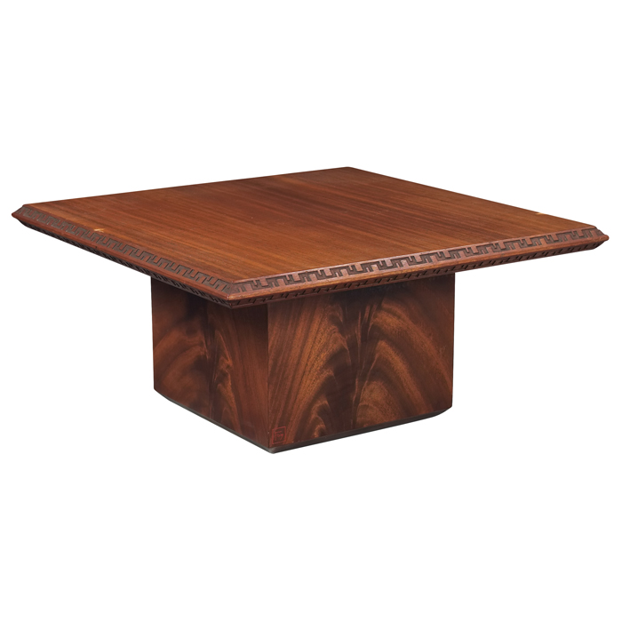 Appraisal: Frank Lloyd Wright cube table manufactured by Heritage Henredon square