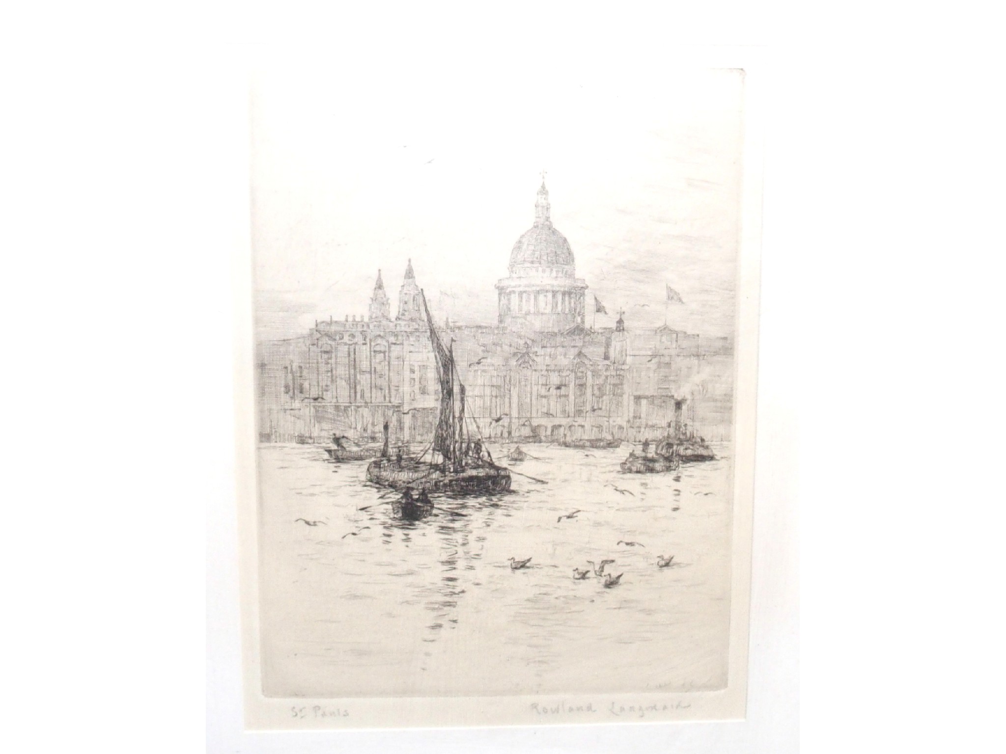 Appraisal: ROWLAND LANGMAID St Pauls signed etching