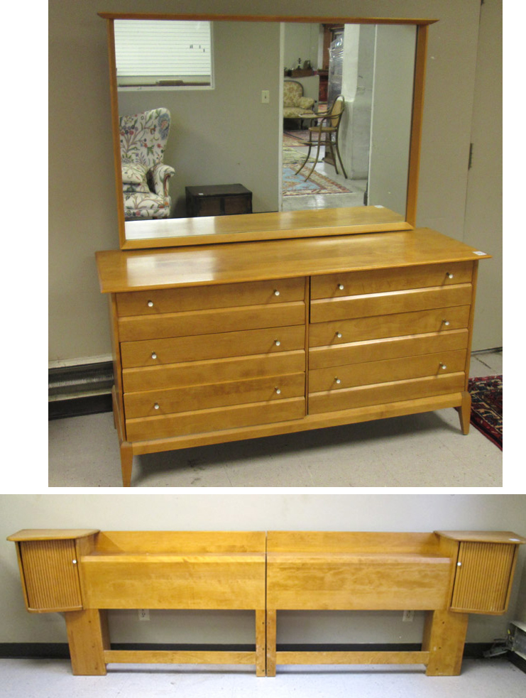 Appraisal: TWO-PIECE MID-CENTURY MODERN BEDROOM FURNITURE SET Heywood-Wakefield Co Gardner Mass