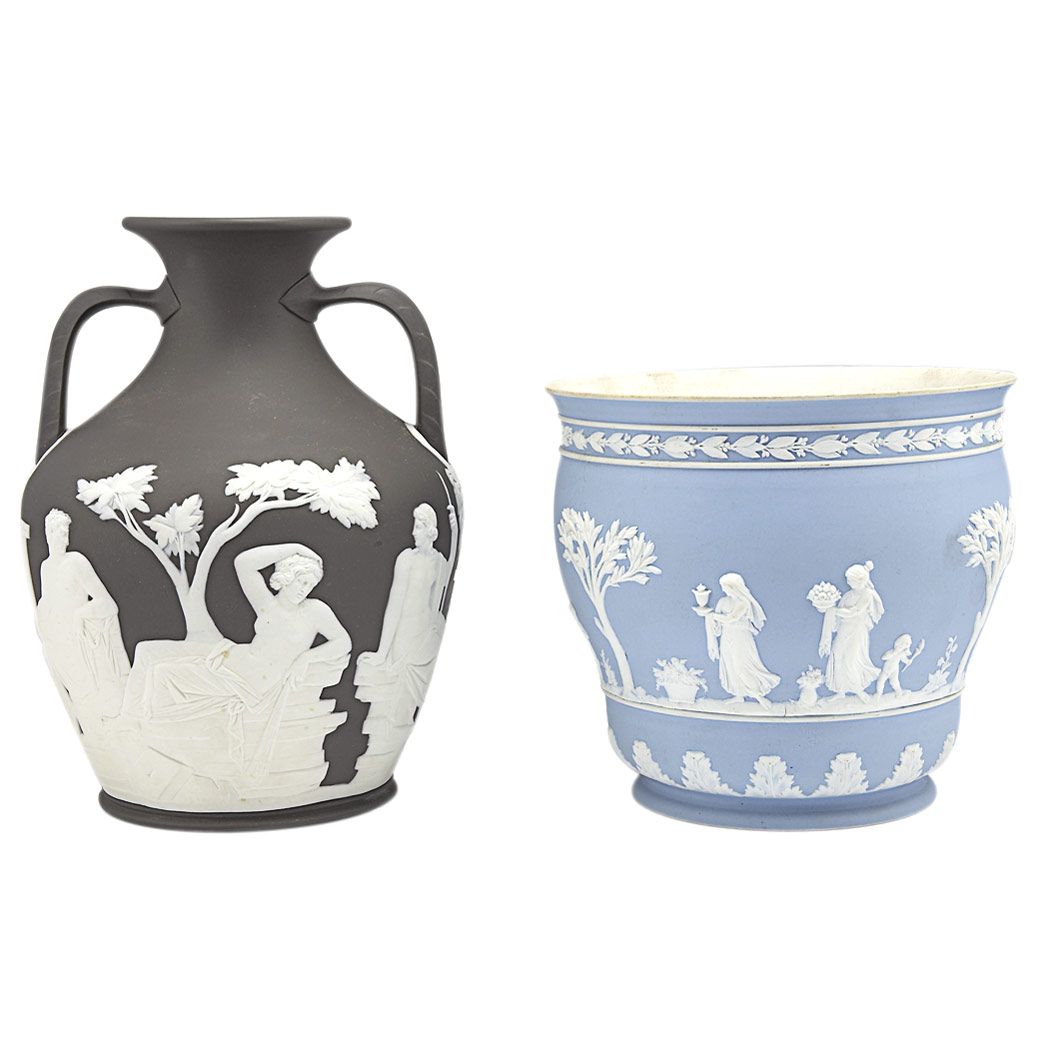 Appraisal: Two Wedgwood Pottery Articles Comprising a replica of the Portland