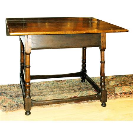 Appraisal: Baroque Style Walnut Trestle Base Table Estimate -