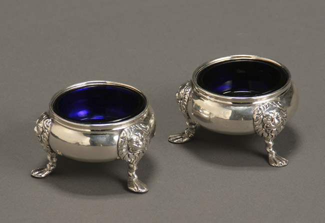 Appraisal: Pair of George III Irish Silver Salt Cellars Dublin Circa