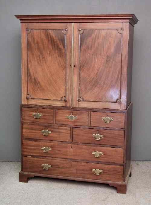 Appraisal: A George III gentleman's mahogany Secretaire wardrobe the upper part