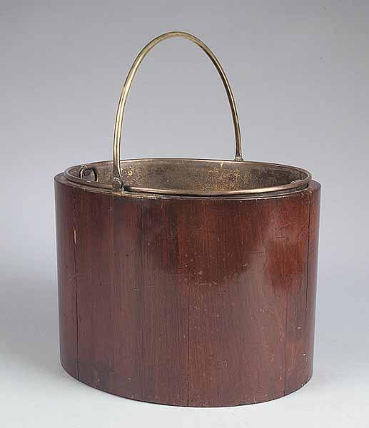 Appraisal: A Regency Mahogany and Brass Wine Cooler th c oval