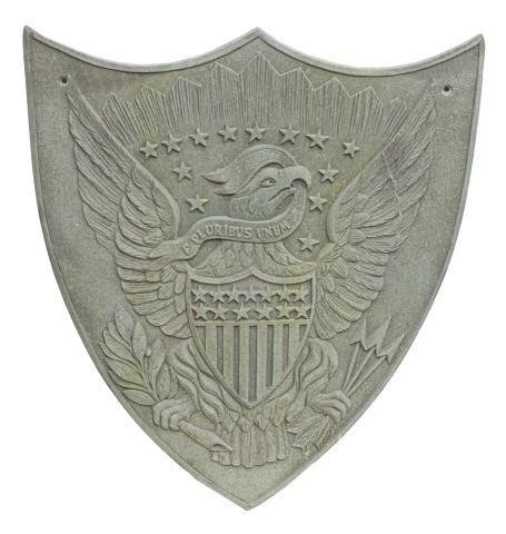 Appraisal: Architectural cast metal federal shield with a verde patina finish