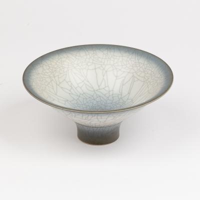 Appraisal: David White - a crackle glaze porcelain footed bowl deep