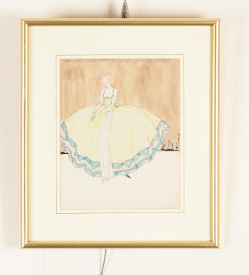 Appraisal: Stephen Tennant British - The Green Dress watercolour cm x