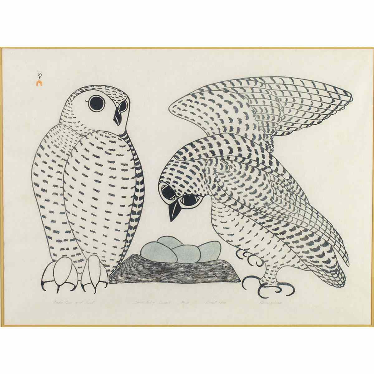 Appraisal: KANANGINAK POOTOOGOOK - E - Cape Dorset ARCTIC OWLS AND