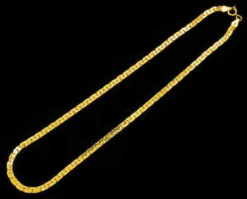 Appraisal: A modern ct gold mm flat loop link pattern chain